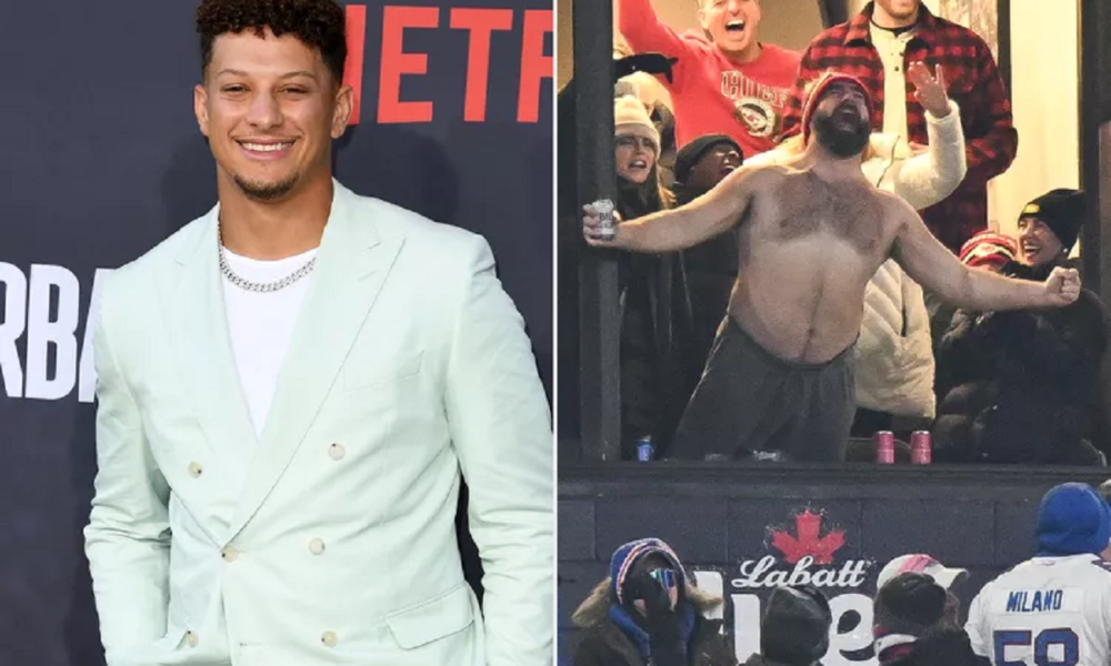 Patrick Mahomes Calls Jason Kelce's Shirtless Celebration at Travis' Game 'Just Jason Being Jason'