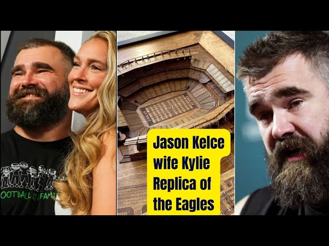 Jason Kelce has gifted a handmade wooden replica of the Lincoln Financial Field from his wife, Kylie Kelce. The makers have made one more handmade piece, but this time, it's in honor of Travis Kelce and Taylor Swift.