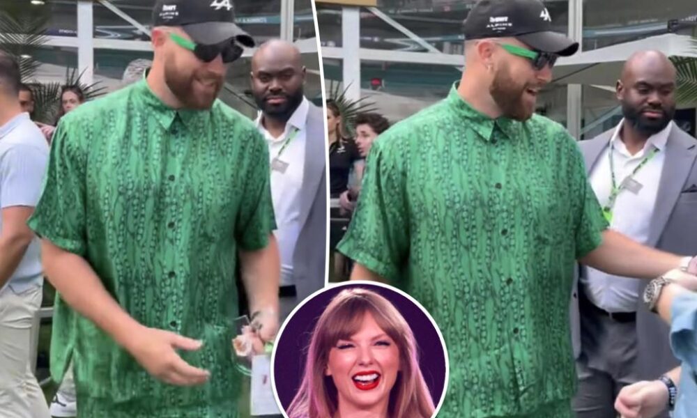 Travis Kelce graciously accepts friendship bracelets from Taylor Swift fans during Miami Grand Prix 2024