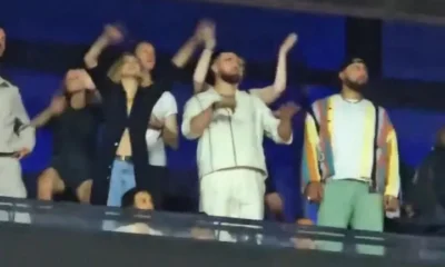 Travis Kelce showed up during Taylor Swift’s final show in Paris to watch her Tortured Poets Department set, and naturally, everyone spent their time watching him watch the musician