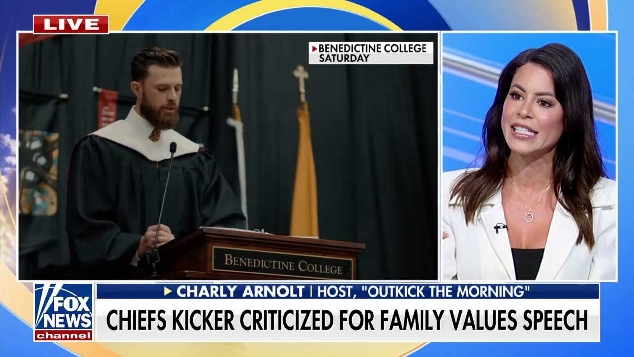 OutKick host Charly Arnolt argued Kansas City Chiefs kicker Harrison Butker has been "treated like a criminal" as he continues to garner criticism for his commencement speech at a private Catholic school earlier this week.