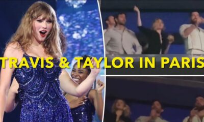 WATCH: Travis ﻿Kelce Reacts to Taylor Swift ﻿Serenading Him With “So High School” During One of Her Paris Shows