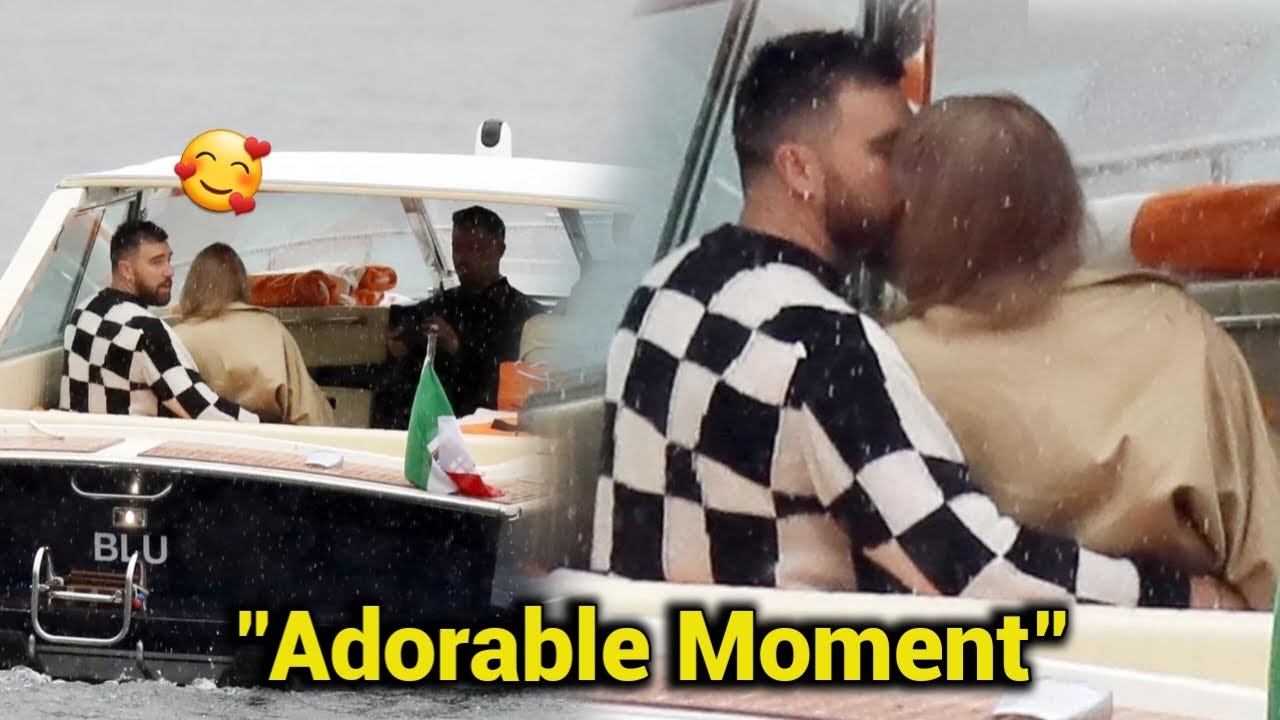 Taylor Swift and Travis Kelce looked smitten as they enjoyed a romantic day on the water during their trip to Lake Como, Italy this week - amid a break in the European leg of her The Eras Tour.
