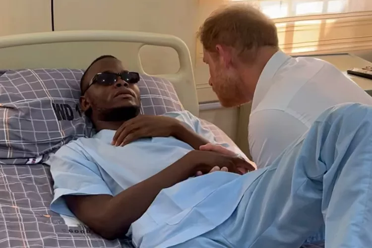 The Duke of Sussex, a former captain in the British Armed Forces and founding patron of the Invictus Games, took one young man's hand during his tour of the wards in a move that channeled his mother Princess Diana.