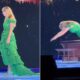 Disappearing in the most extravagant way, Taylor left fans in the audience in awe as they watched the stunt unfold - with many taking to social media to share their shock: One fan even jested that the multi award-winning star was now hoping for an 'olympic medal'