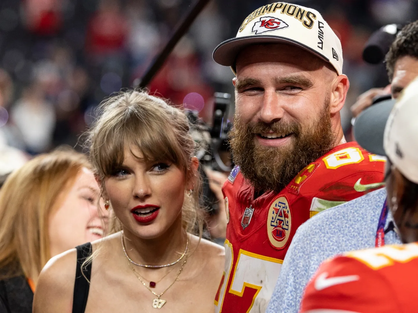 Chiefs’ James Winchester Recalls Travis Kelce ‘Smiling and Blushing’ When Taylor Swift Attended First Game, Winchester also revealed the first thing Swift said to him when they met after the Chiefs game on Sept. 24